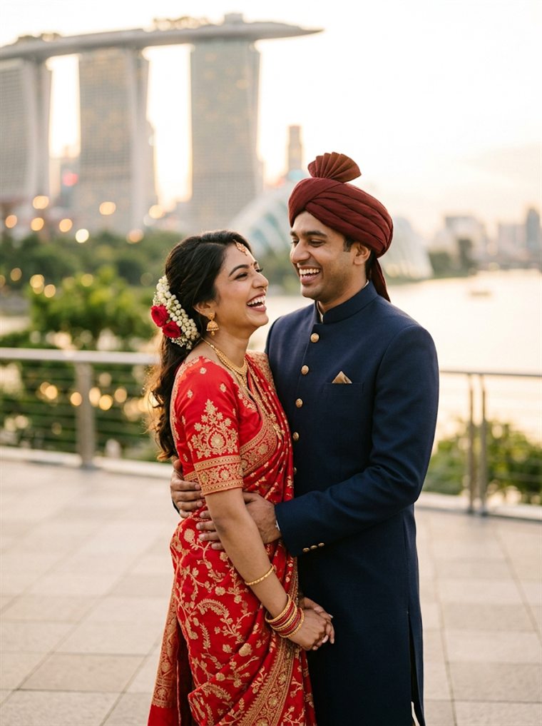 Newlyweds by the bay