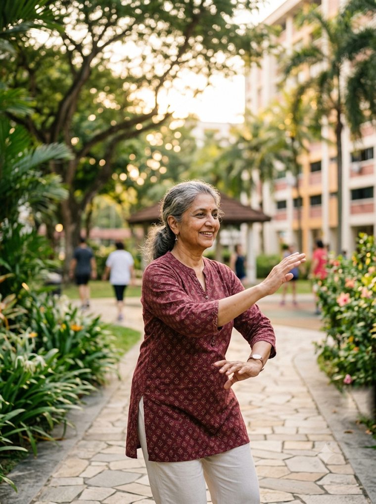 Tai chi in the neighbourhood park