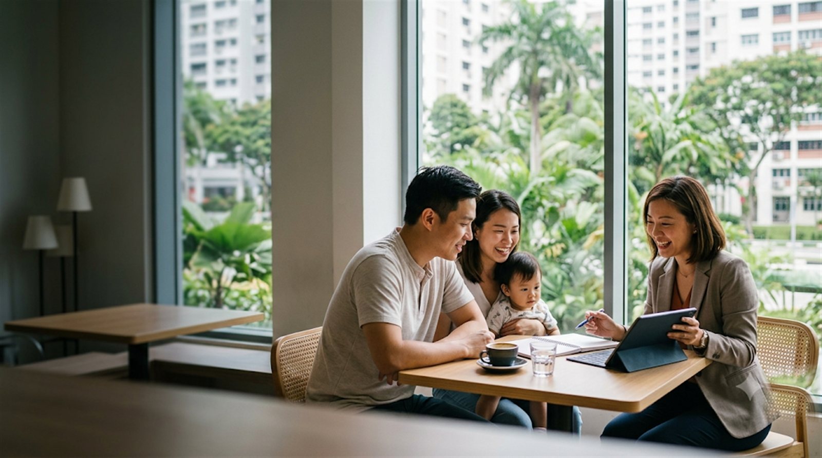 A young family planning with their Life Inc adviser